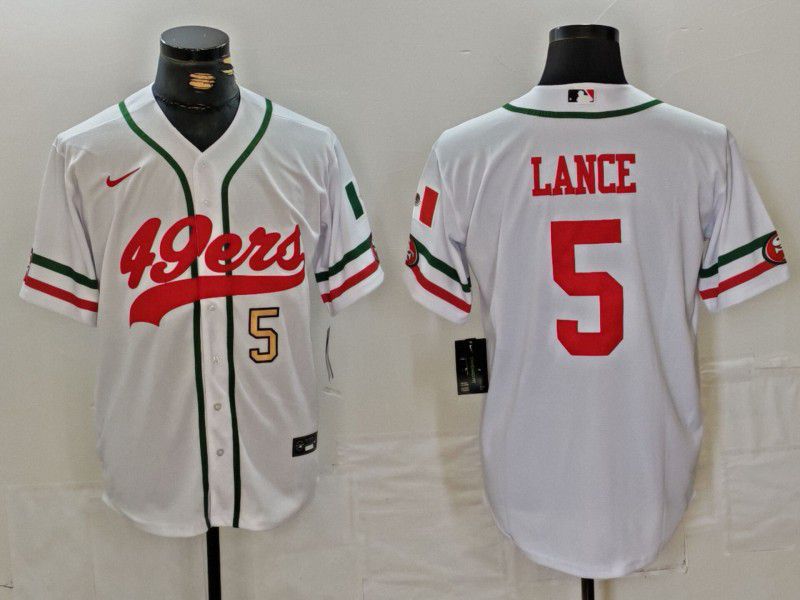 Men San Francisco 49ers #5 Lance White Joint Name 2024 Nike Limited NFL Jersey style 2